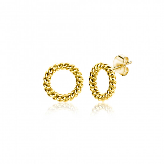 ZINZI GOLD oorknopjes open rond gedraaid 4.9mm