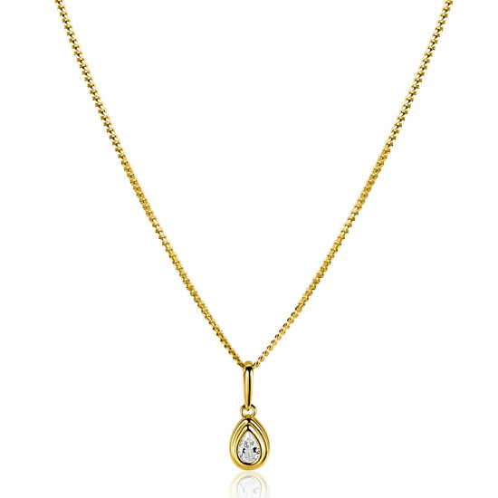 ZINZI GOLD hanger peervorm met zirconia