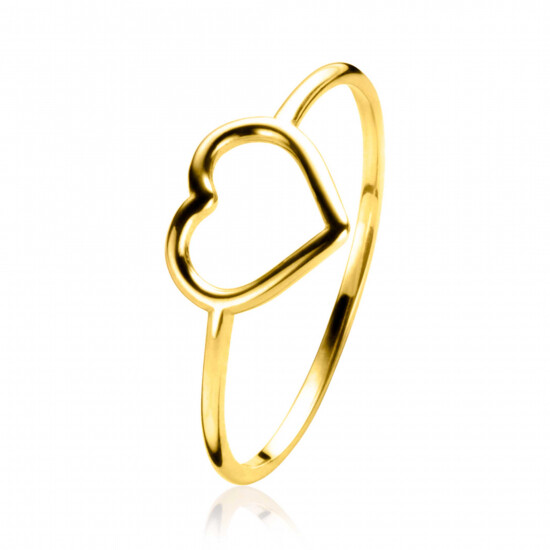 ZINZI Gold ring met open hartvorm mt. 58