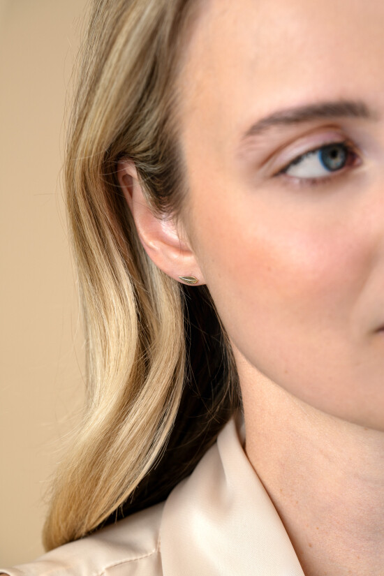 8mm ZINZI Gold 14kt goldene Feder-Ohrstecker ZGO522