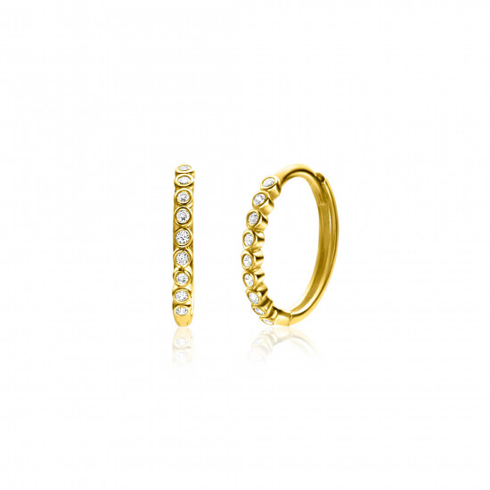 ZINZI GOLD klapcreolen met zirconia's 12x1.5mm