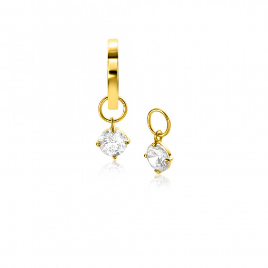 ZINZI GOLD oorbedels zirconia vierpoot chaton 5mm