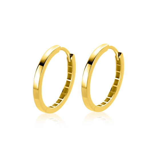 ZINZI GOLD klapcreolen glad 19x2mm