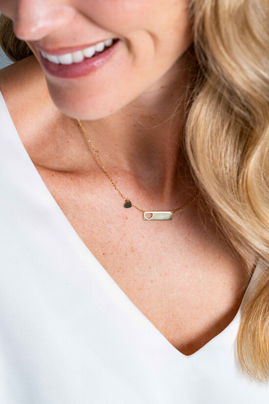 ZINZI GOLD collier plaatje met hartje los 45cm