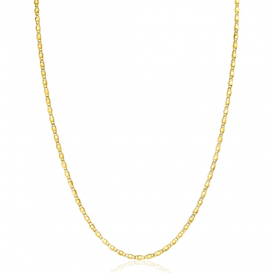 ZINZI Gold 14 Karat massive Goldkette mit glänzenden Fantasieplättchen, 1,7mm breit, 41-43cm lang ZGC497
