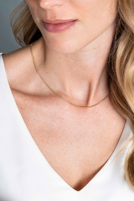 ZINZI GOLD collier palmier schakel 1.5mm 42cm