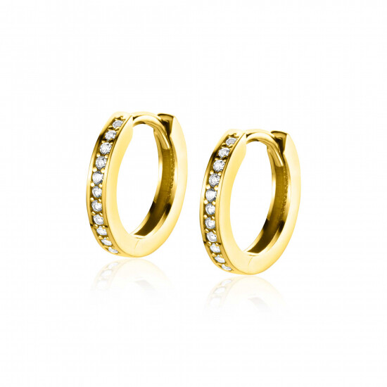ZINZI GOLD klapcreolen 12,9 x 2mm zirconia