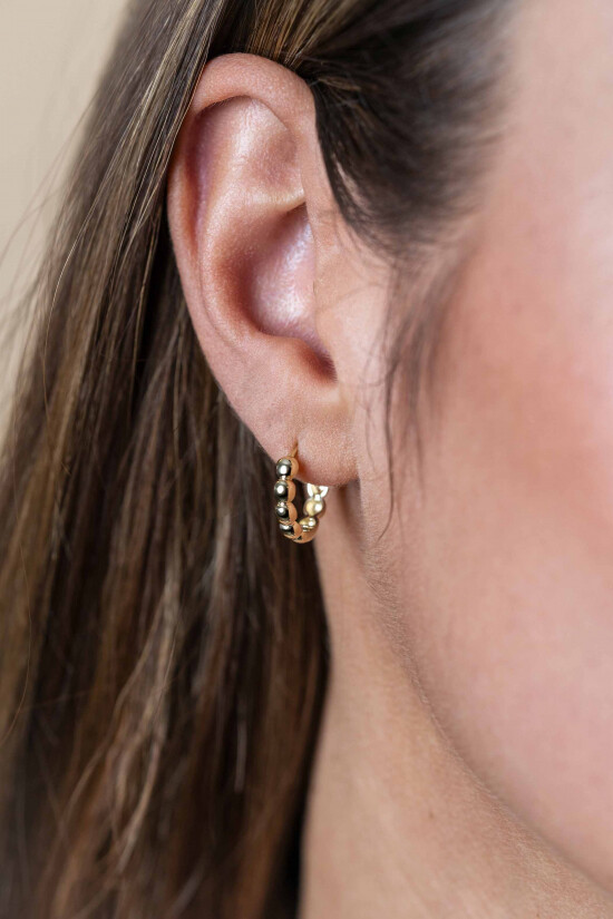 15mm ZINZI Gold 14-karätige Goldohrringe mit Kugeldesign und luxuriösem Klappverschluss, 15mm x 3,3mm Rohr. ZGO508