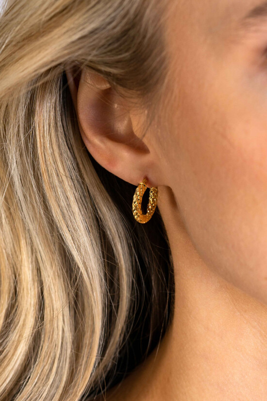 ZINZI GOLD oorringen bewerkt 16x3mm