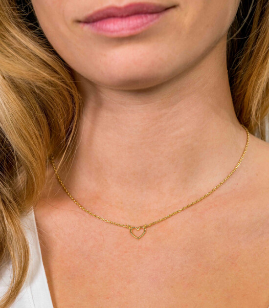 ZINZI silberne Kette gelb vergoldet offen Herz 40-43cm ZIC1420G