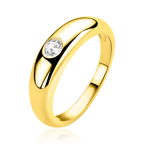 ZINZI zlv. ring gg.verg. bol met zirconia mt.62
