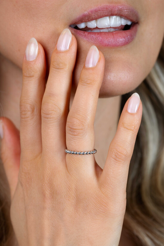 ZINZI silberner Ring glatt Kugel ZIR923