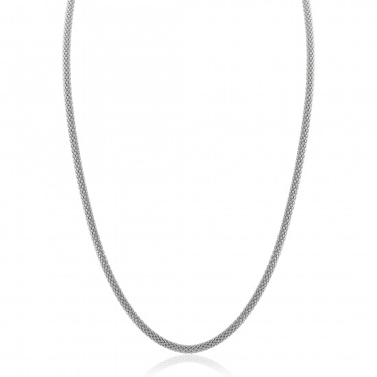 ZINZI zlv. collier fijne popcorn 3mm 42cm