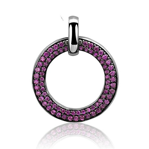 Zinzi silberner runder Anhänger rot ZIH881R