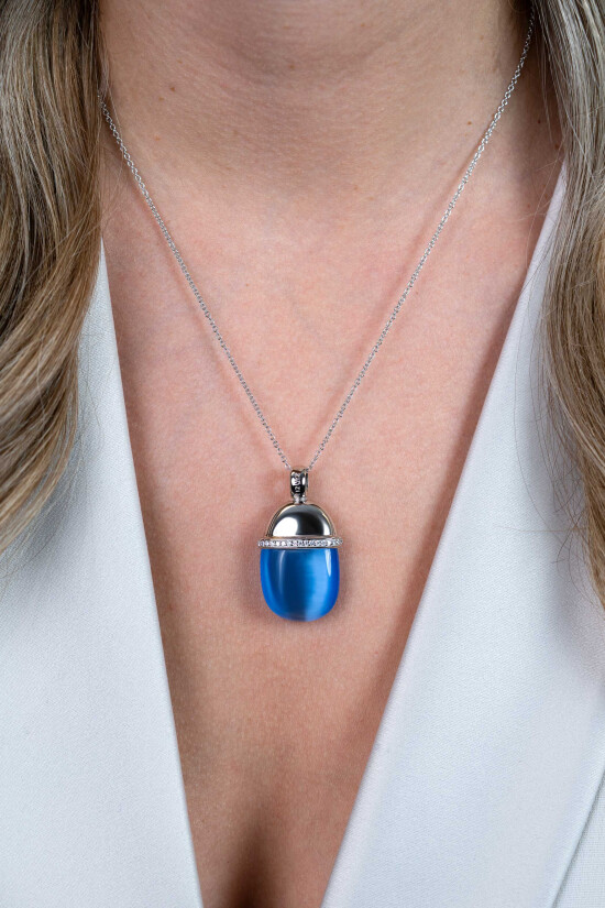 Zinzi silberner Anhänger blau ZIH794B