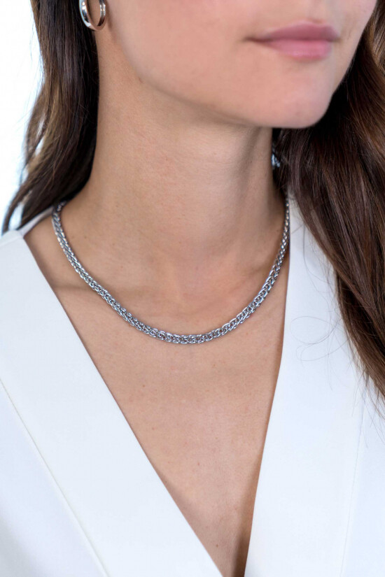 ZINZI silberne Kette vossenstaart 5mm breit 45cm ZIC2214