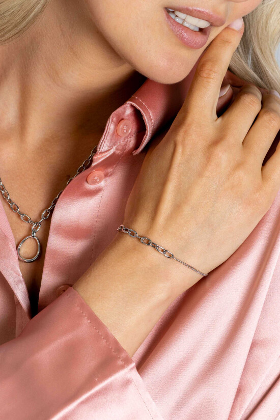 ZINZI zlv. armband met ovale tussenschakels