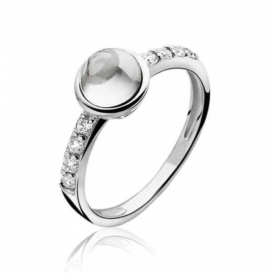 ZINZI silberner Ring weiß ZIR927