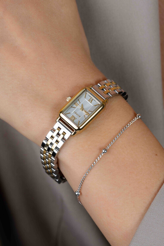 Zinzi horloge 22mm zilverkl.w.plaat bic.stln.band