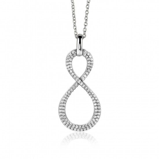 ZINZI zlv. hanger Infinity pave bezet met zirconia's
