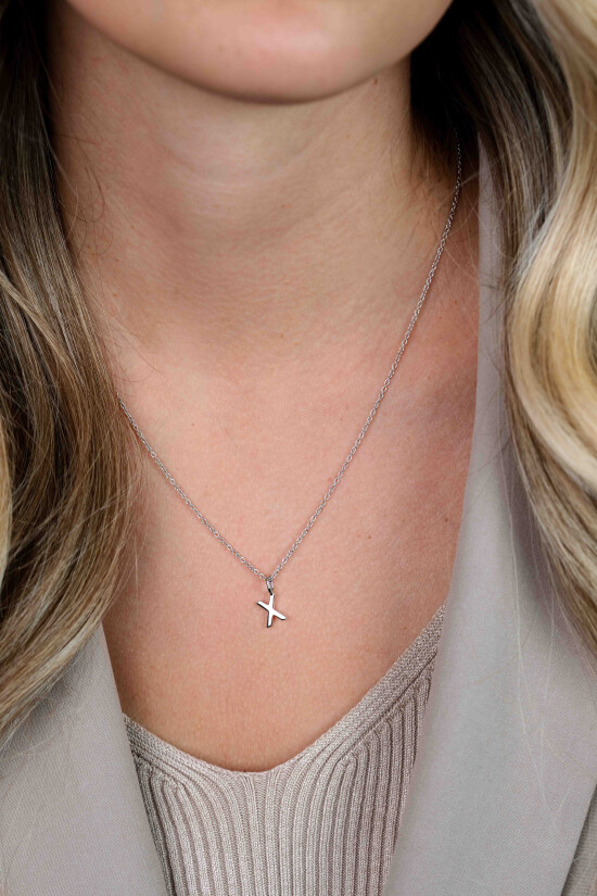 ZINZI silberner Buchstaben Anhänger X ZIH2140X