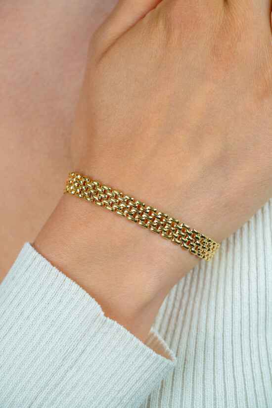 ZINZI zlv. rolex-style armband geel verguld 8mm