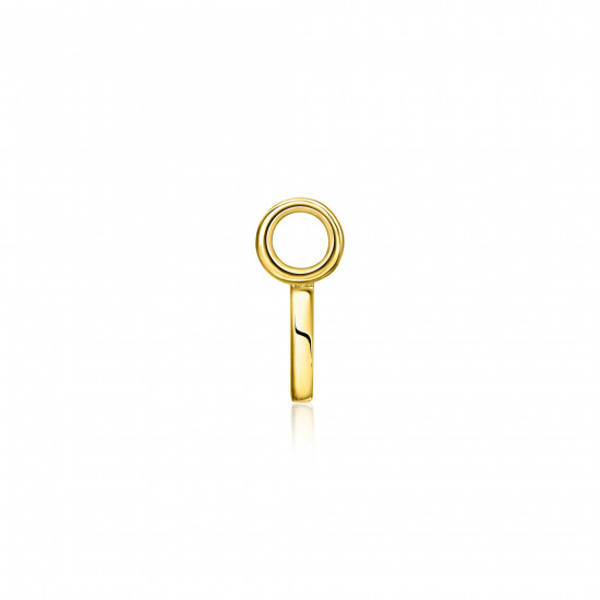 ZINZI silberner gelbvergoldete Buchstabe Ohranhänger I Preis pro Stück ZICH2145I