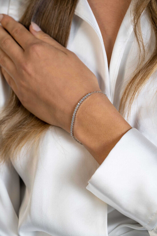 ZINZI zlv. armband met tussenstuk zirconia's