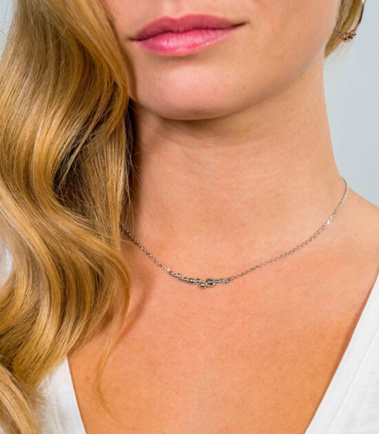 ZINZI silberne Kette glatt Kugel 45cm ZIC1763