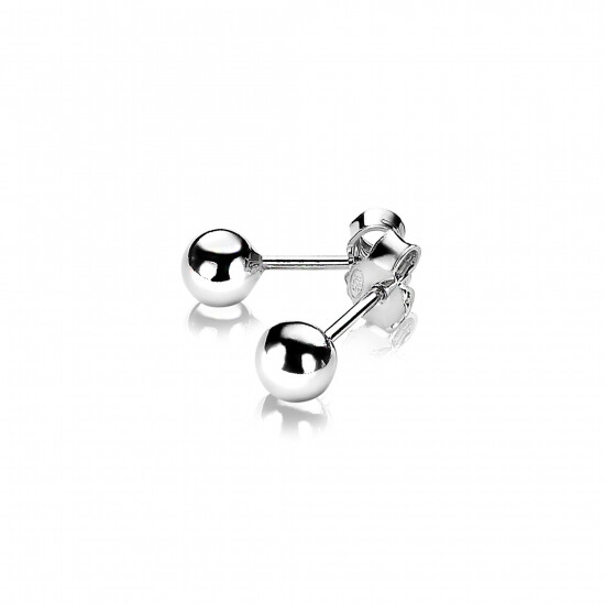 Zinzi silberne Ohrstecker glatt Kugel 6mm ZIO808