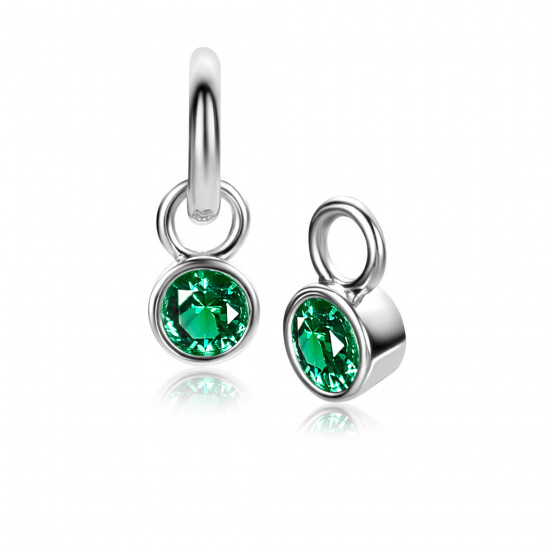 ZINZI zlv.oorbedels birthstones smaragd cz