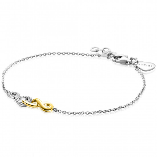 ZINZI Silber Fantasie-Armband mit verbundenen Infinity-Zeichen, 17-19 cm ZIA2649