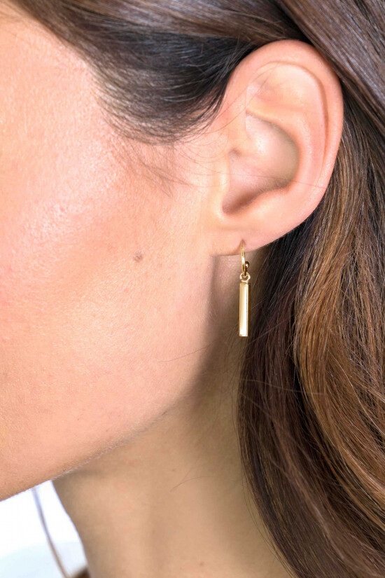 ZINZI silberne Ohrstecker in 14K gelb vergoldet mit Stab 26mm ZIO2099G