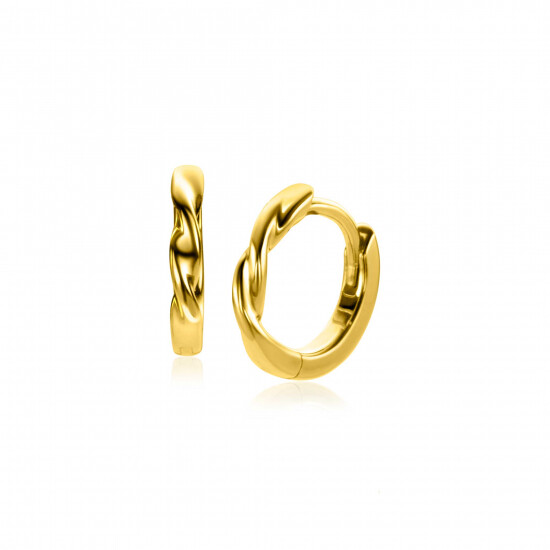 ZINZI zlv. klapcreolen geel verguld gedraaid 13x2mm