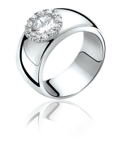 ZINZI silberner Ring weiß ZIR665