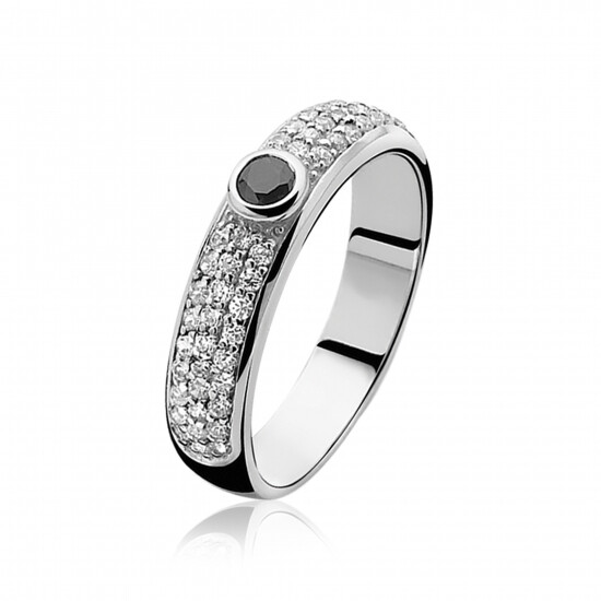 ZINZI silberner Ring schwarz ZIR764