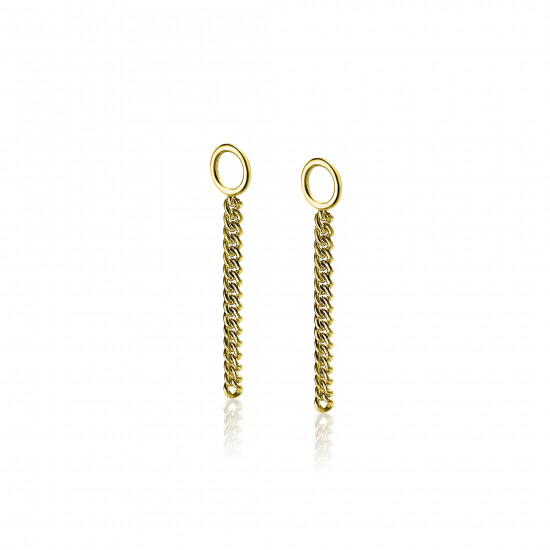 ZINZI silberne Ohrhänger gelb vergoldet Gourmet Kette 30mm ZICH1694G