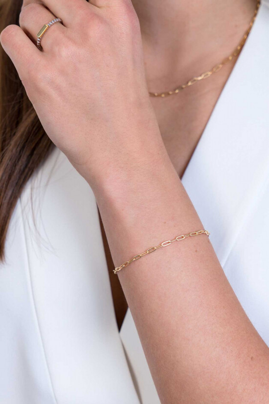 ZINZI silbernes Armband 14K gelb vergoldet 2,5mm paperclip Glieder ZIA2150G
