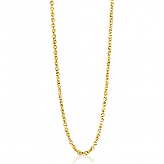 80cm ZINZI silberne Anker Kette gelbvergoldet ZILC-A80G
