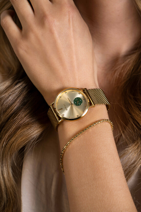 Zinzi Glam horloge gg.plt/groene chrono/gg.mesh