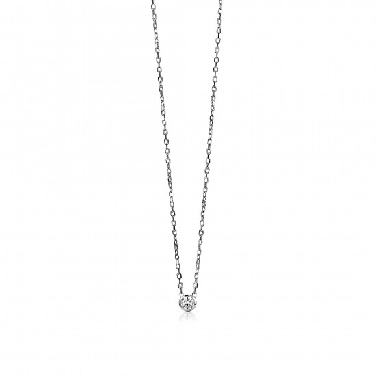 ZINZI silberne Kette mit Anhänger rund 40-43cm ZIC1393