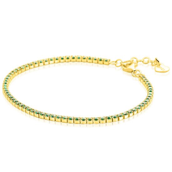 ZINZI zlv. tennisarmband gg.verg. groene zc 2.1mm