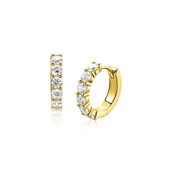 ZINZI zlv. klapcreolen gg.verg. 6xzirconia 15x3mm