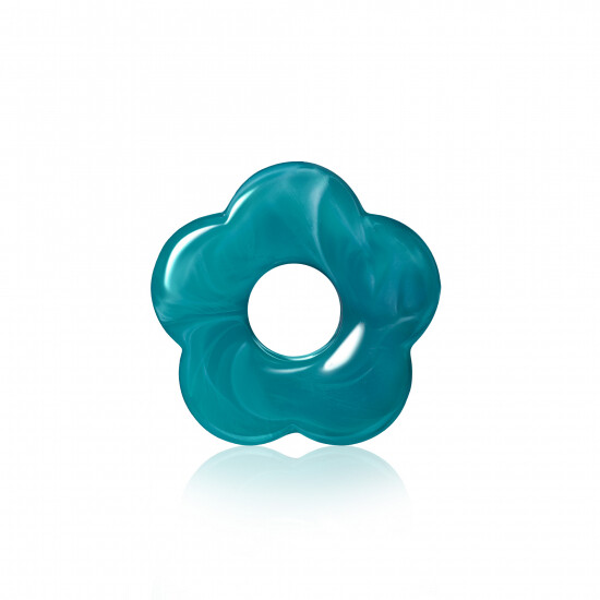 ZINZI hanger bloem26mm turquoise kunststof GRATIS
