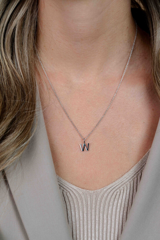 ZINZI silberner Buchstaben Anhänger W ZIH2140W