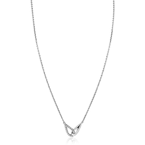 ZINZI zlv. collier verbonden druppelvormen 1x zirc.