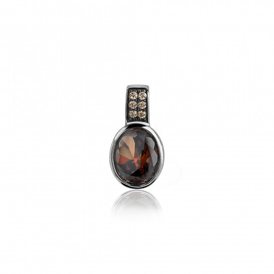 Zinzi silberner Anhänger braun ZIH1045C