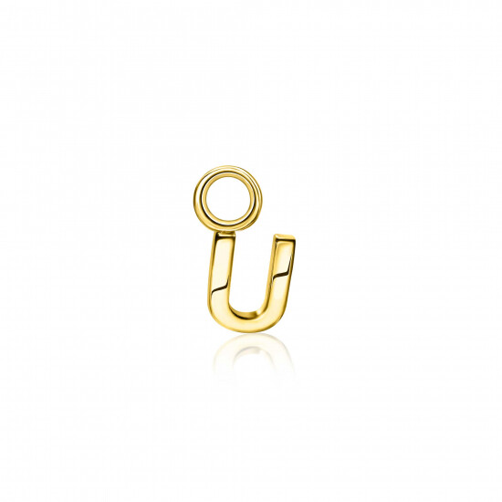 ZINZI silberner gelbvergoldete Buchstabe Ohranhänger U Preis pro Stück ZICH2145U