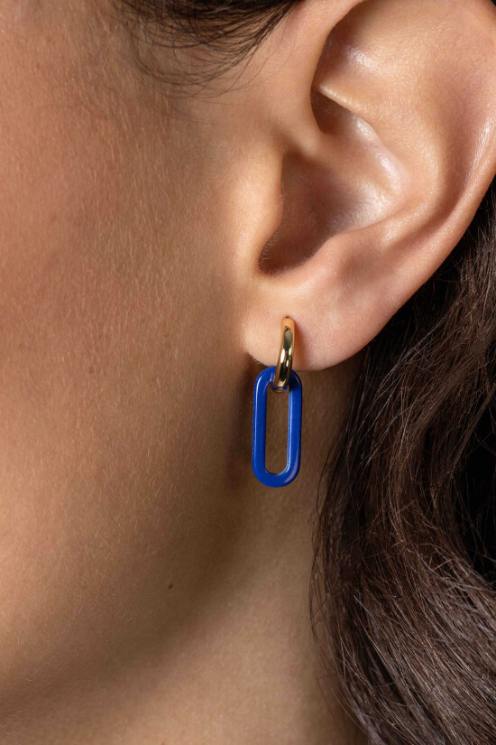 ZINZI zlv. oorbedels lapis lazuli ovaal 20mm lang