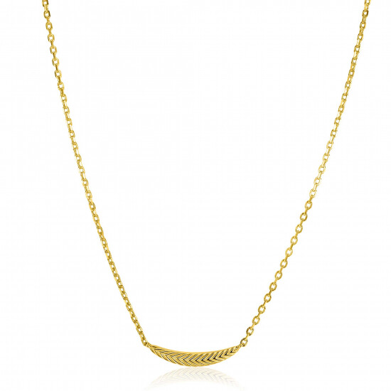 ZINZI vergoldete silberne Gliederkette mit großer Feder. Die Feder symbolisiert das Ausbreiten deiner Flügel und Freiheit. 40-45cm ZIC2644G